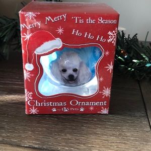 White poodle Christmas ornament new